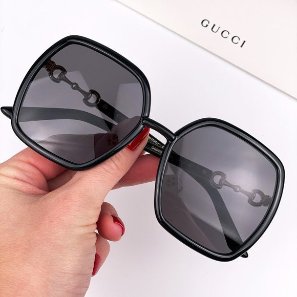 Gucci  GG0890S 001 Sunglasses Black Gray Square Women - Picture 2 of 11